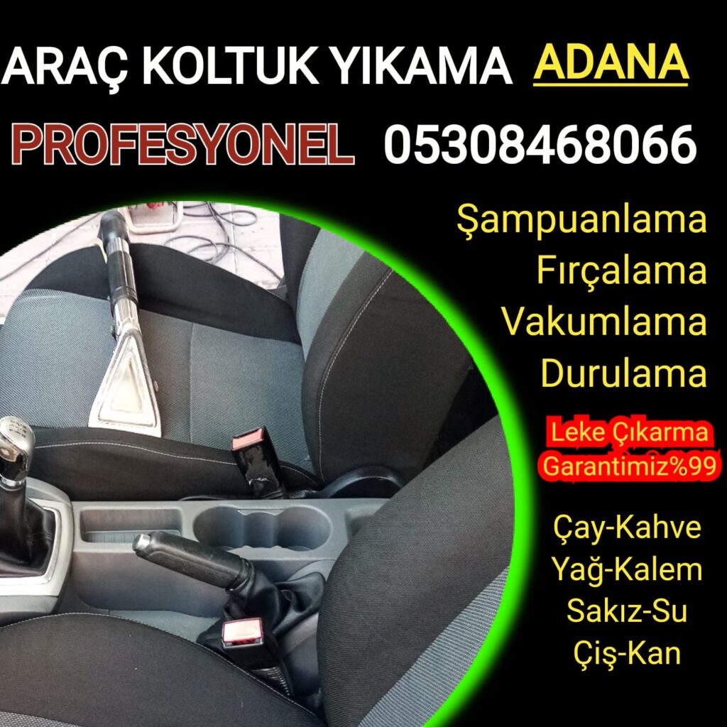 Adana'da araç koltuk temizliği konusunda güvenilir ve profesyonel bir hizmet mi arıyorsunuz? Adasu Araç Koltuk Yıkama, araç koltuklarınızın derinlemesine temizliği için en son teknolojiye sahip ekipmanlar ve etkili temizlik ürünleri kullanmaktadır. Kir, leke ve kötü kokuları ortadan kaldırarak aracınızın iç mekanını ilk günkü gibi taze ve temiz hale getiriyoruz. Uygun fiyatlarla kaliteli hizmet sunarak müşteri memnuniyetini ön planda tutuyoruz. Adana'da araç koltuklarınızı profesyonel ellere teslim edin ve farkı hissedin!